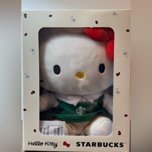 Starbucks Hello Kitty Plush with Red Bow and Green Apron